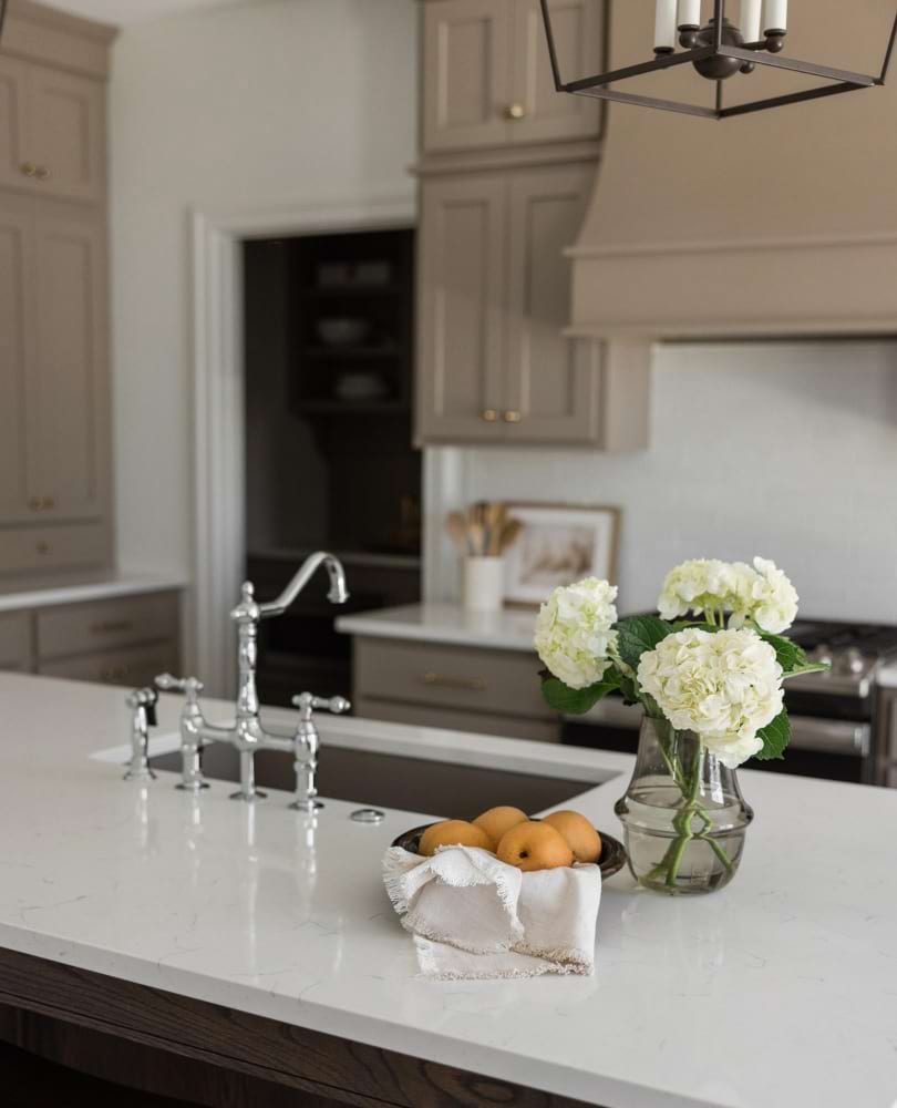 Bright kitchen stone countertop clean lines
