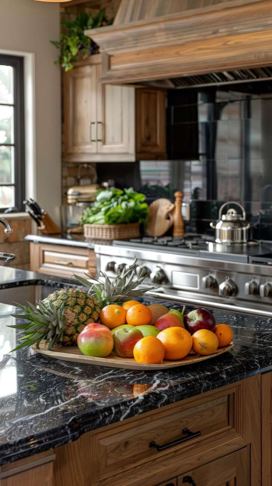 Modern kitchen concrete countertop beige