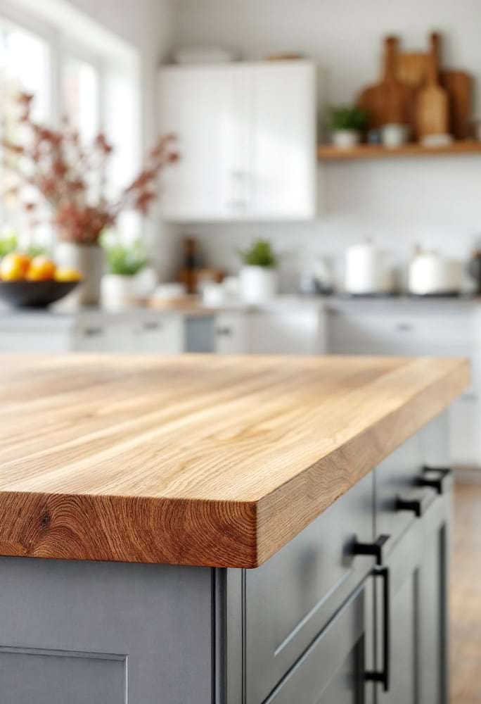 Architectural kitchen stone countertop dark matte