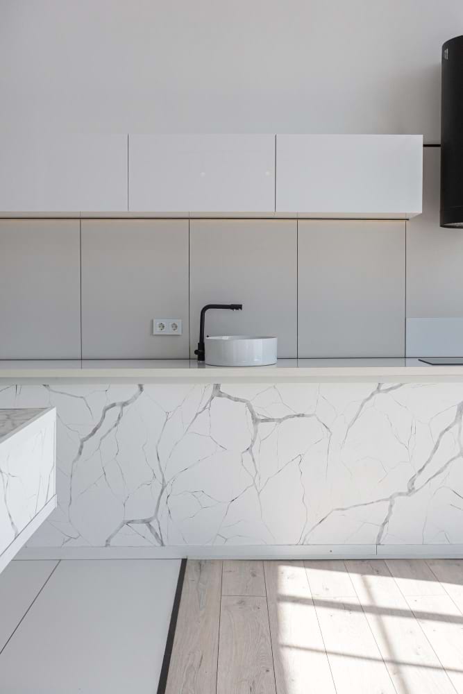 Modern kitchen stone island design wood