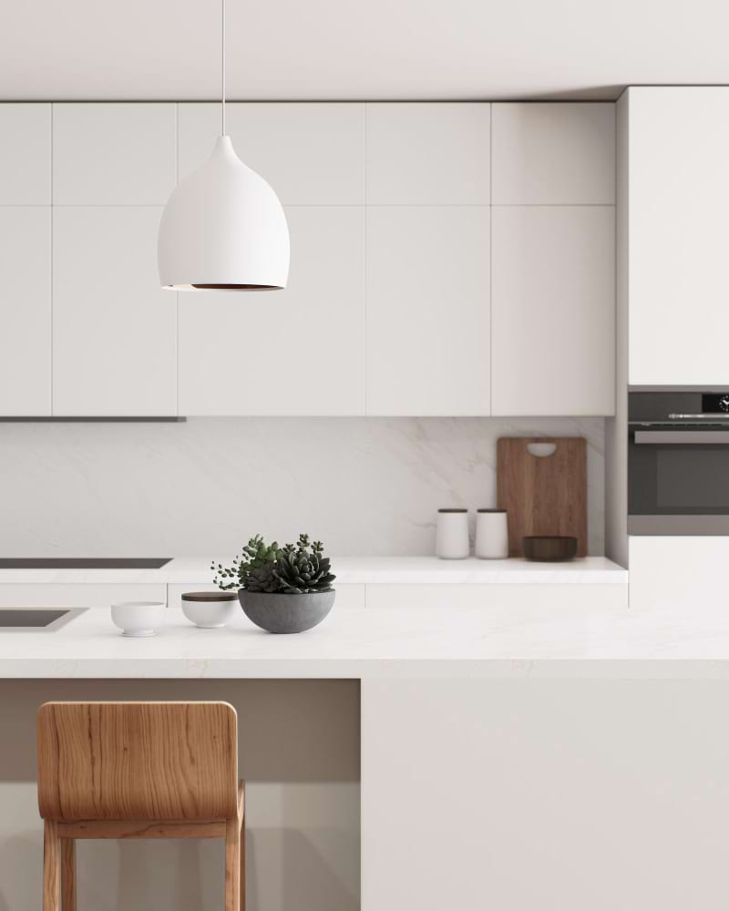 Balanced kitchen stone countertop matte