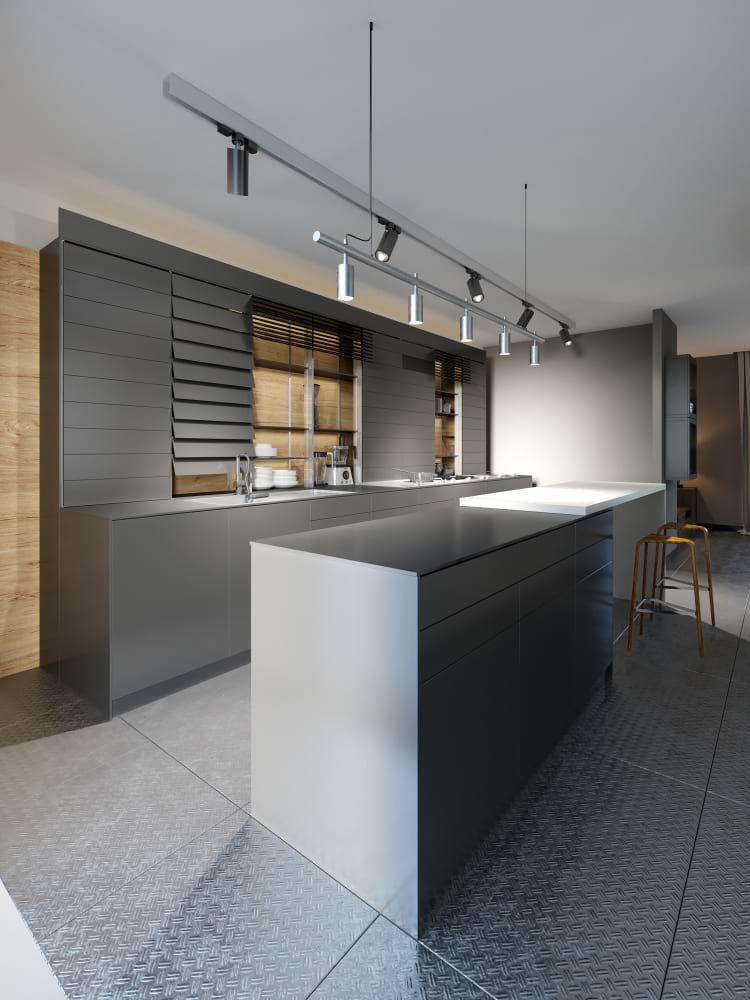 Modern home kitchen stone countertop centerpiece