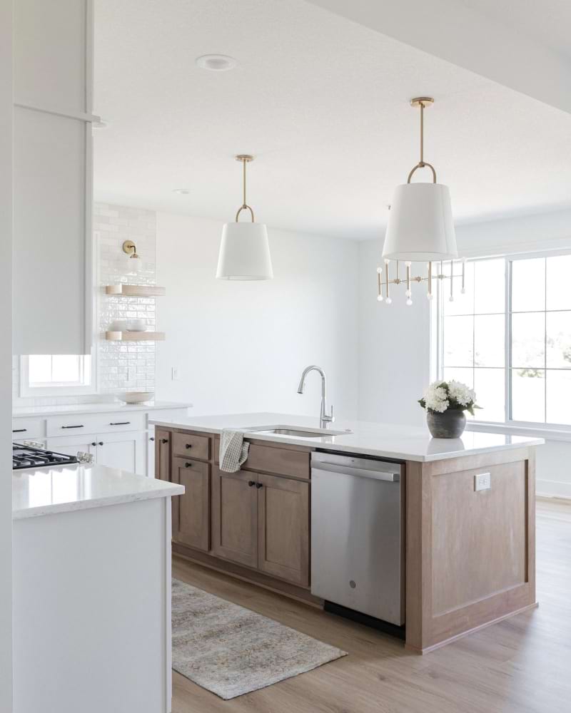 Modern kitchen central island stone farmhouse