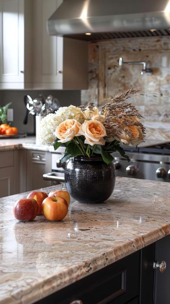 Modern kitchen stone texture brick