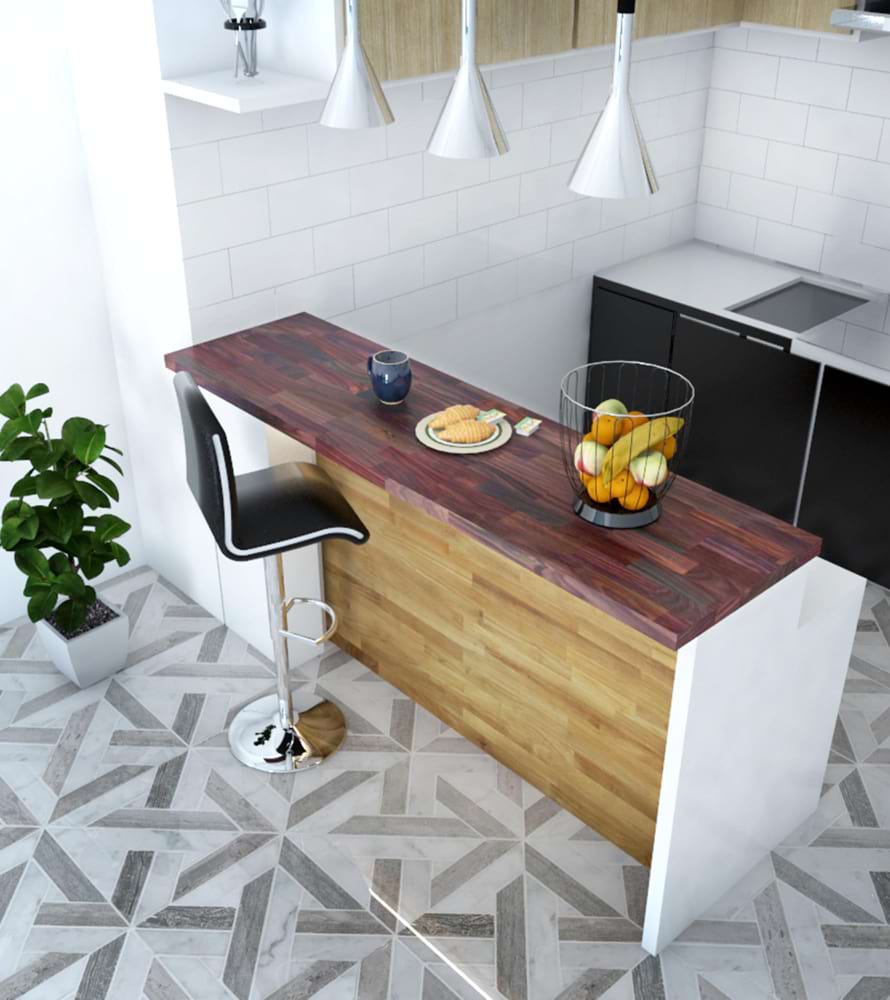 Modern kitchen polished stone countertop purple