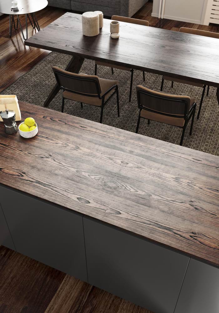 Modern kitchen stone countertop detail minimalist