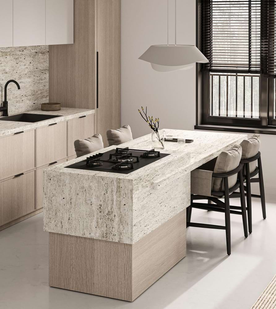 Modern kitchen stone island inspiration matte