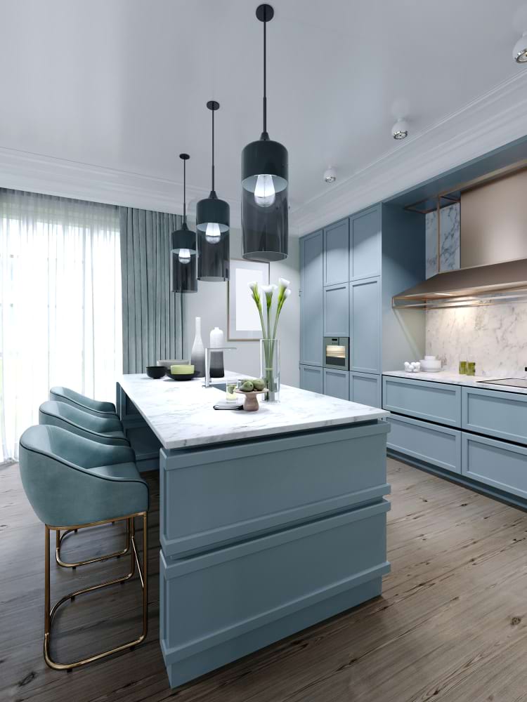 Modern kitchen stone surface idea concrete