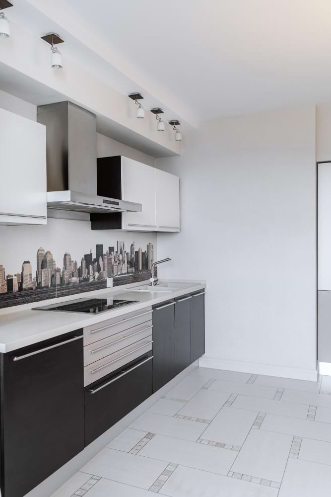 Modern kitchen stone island style graphic